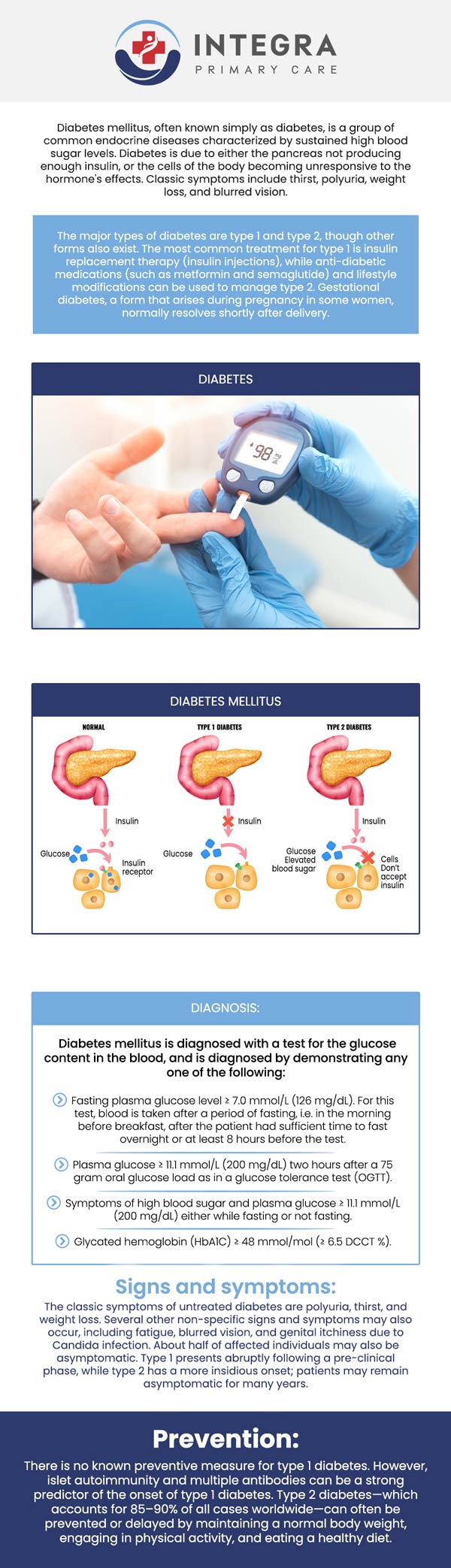 Successful diabetes management relies on finding actionable, clinically proven tips for lowering blood sugar safely. At Integra Primary Care, the board-certified internists leverage their extensive background in clinical endocrinology research to help patients master their glucose levels. For more information, contact us or schedule an appointment online. We are conveniently located at 95 Washington St, Ste 204 B, Canton, MA 02021.